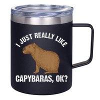 Funny Capybara Art For Rodent Capybara Lover 12oz Stainless Steel Coffee Mug