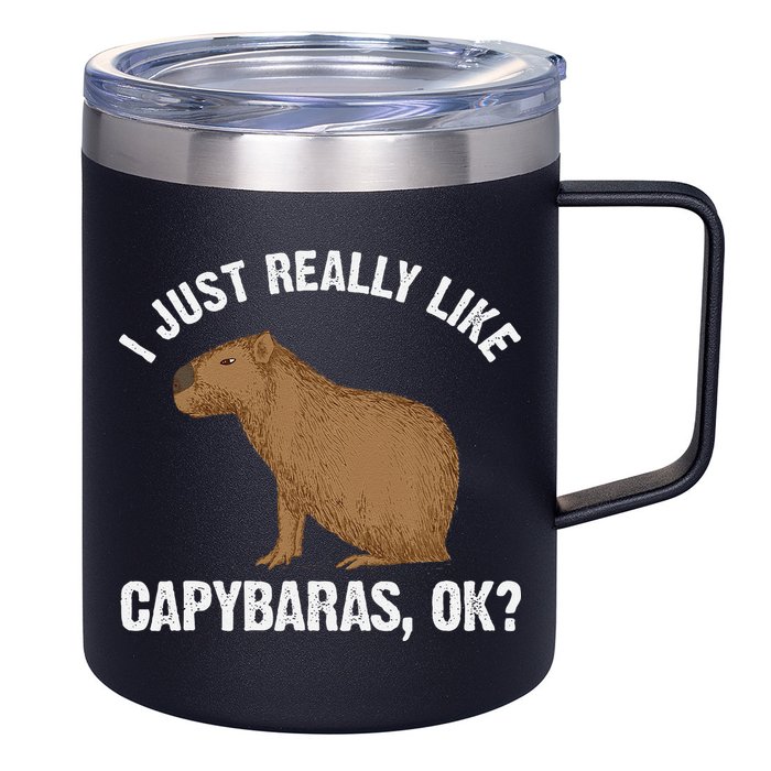 Funny Capybara Art For Rodent Capybara Lover 12oz Stainless Steel Coffee Mug
