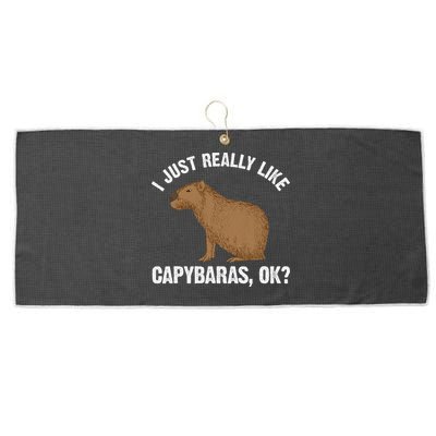 Funny Capybara Art For Rodent Capybara Lover Large Microfiber Waffle Golf Towel