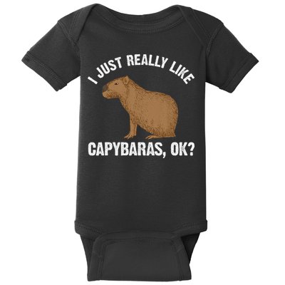 Funny Capybara Art For Rodent Capybara Lover Baby Bodysuit