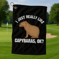 Funny Capybara Art For Rodent Capybara Lover Golf Towel