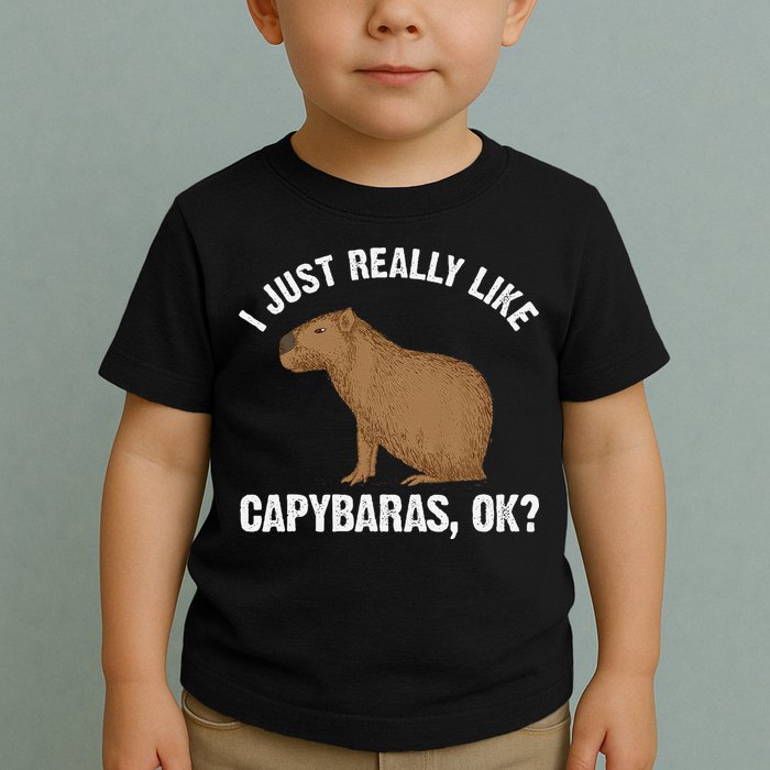 Funny Capybara Art For Rodent Capybara Lover Toddler T-Shirt