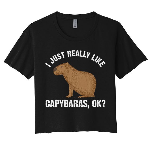 Funny Capybara Art For Rodent Capybara Lover Crop Top
