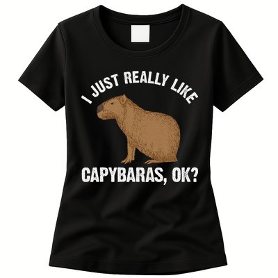 Funny Capybara Art For Rodent Capybara Lover Womens T-Shirt