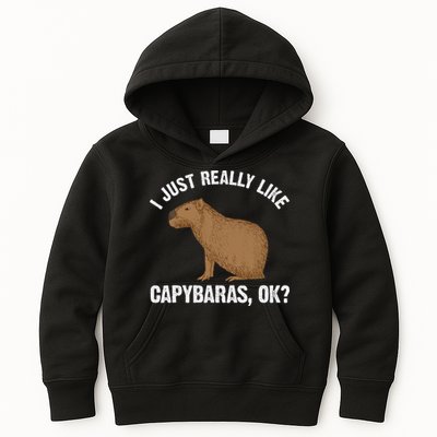 Funny Capybara Art For Rodent Capybara Lover Kids Hoodie