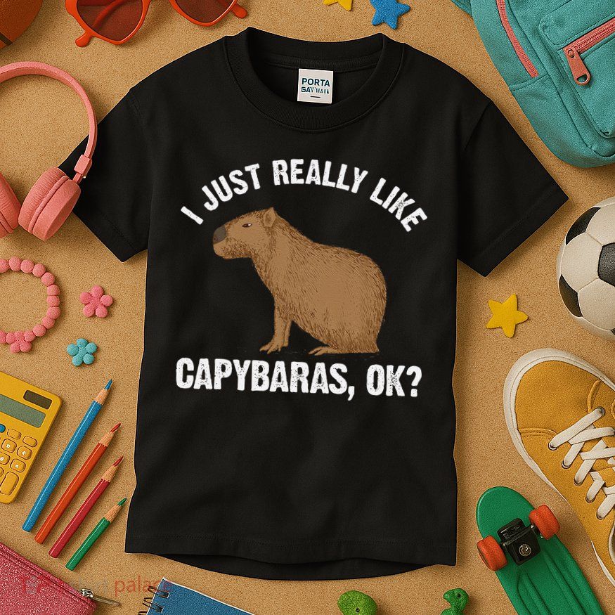 Funny Capybara Art For Rodent Capybara Lover Kids T-Shirt