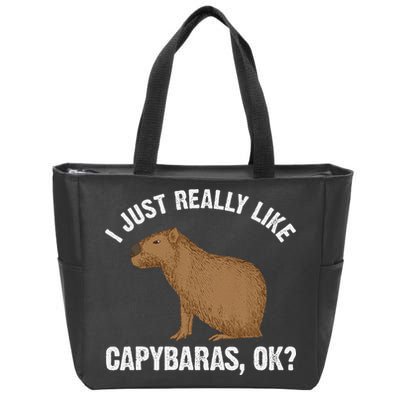 Funny Capybara Art For Rodent Capybara Lover Zip Tote Bag
