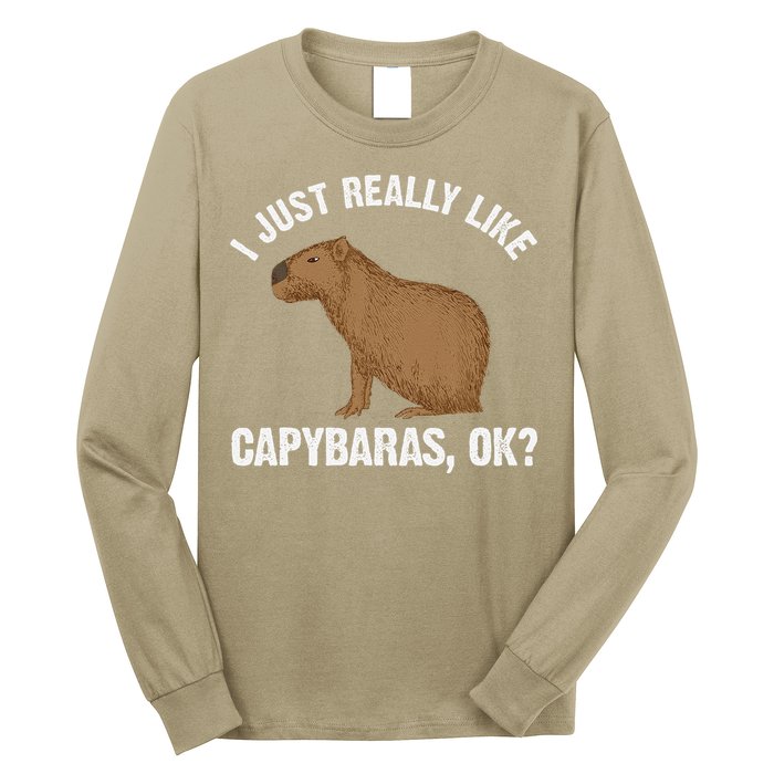Funny Capybara Art For Rodent Capybara Lover Long Sleeve Shirt