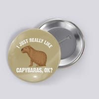 Funny Capybara Art For Rodent Capybara Lover Button