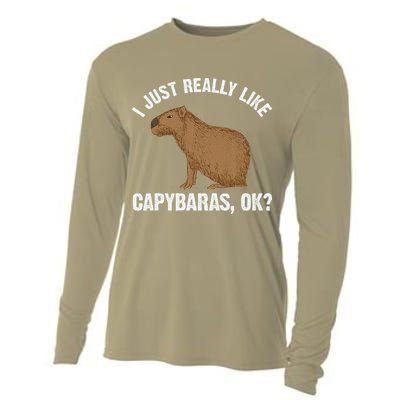 Funny Capybara Art For Rodent Capybara Lover Cooling Performance Long Sleeve Crew
