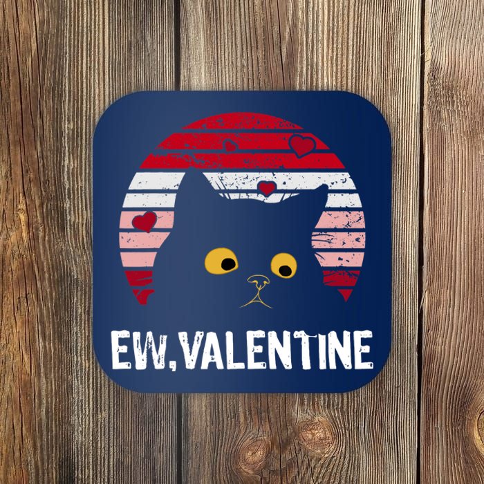 Funny Cat Anti Valentines Day Single Awareness Kitty Lovers Coaster