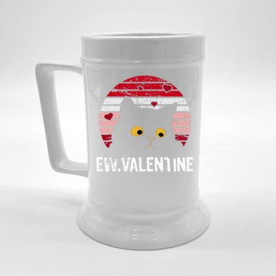 Funny Cat Anti Valentines Day Single Awareness Kitty Lovers Beer Stein