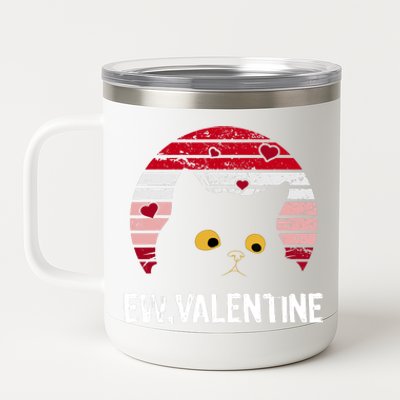 Funny Cat Anti Valentines Day Single Awareness Kitty Lovers 12 oz Stainless Steel Tumbler Cup