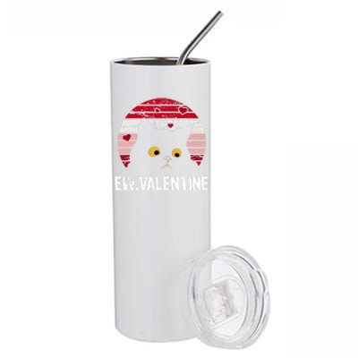 Funny Cat Anti Valentines Day Single Awareness Kitty Lovers Stainless Steel Tumbler