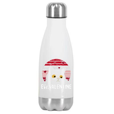 Funny Cat Anti Valentines Day Single Awareness Kitty Lovers Stainless Steel Insulated Water Bottle