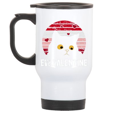 Funny Cat Anti Valentines Day Single Awareness Kitty Lovers Stainless Steel Travel Mug