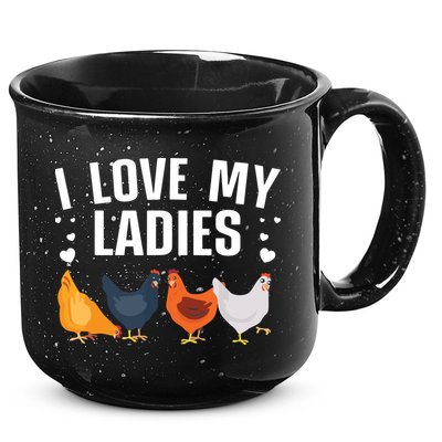 Funny Chicken Art Men Women Ladies Chicken Farmer Whisperer 15oz Campfire Ceramic Mug