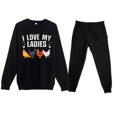 Funny Chicken Art Men Women Ladies Chicken Farmer Whisperer Premium Crewneck Sweatsuit Set