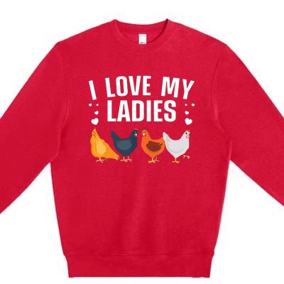 Funny Chicken Art Men Women Ladies Chicken Farmer Whisperer Premium Crewneck Sweatshirt