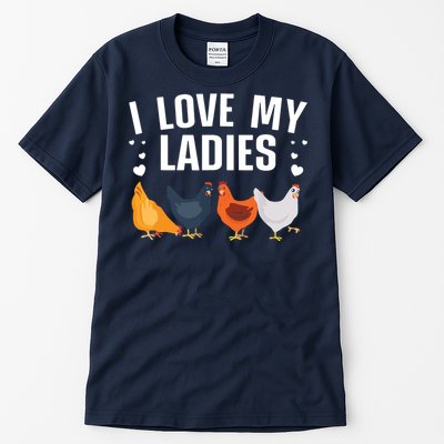 Funny Chicken Art Men Women Ladies Chicken Farmer Whisperer Tall T-Shirt