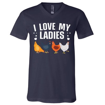 Funny Chicken Art Men Women Ladies Chicken Farmer Whisperer V-Neck T-Shirt