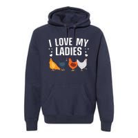 Funny Chicken Art Men Women Ladies Chicken Farmer Whisperer Premium Hoodie