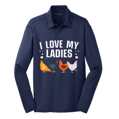 Funny Chicken Art Men Women Ladies Chicken Farmer Whisperer Silk Touch Performance Long Sleeve Polo