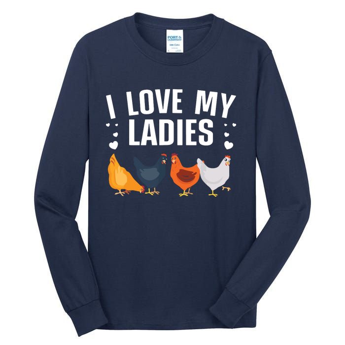 Funny Chicken Art Men Women Ladies Chicken Farmer Whisperer Tall Long Sleeve T-Shirt