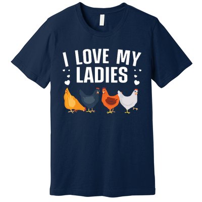 Funny Chicken Art Men Women Ladies Chicken Farmer Whisperer Premium T-Shirt