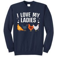 Funny Chicken Art Men Women Ladies Chicken Farmer Whisperer Tall Sweatshirt