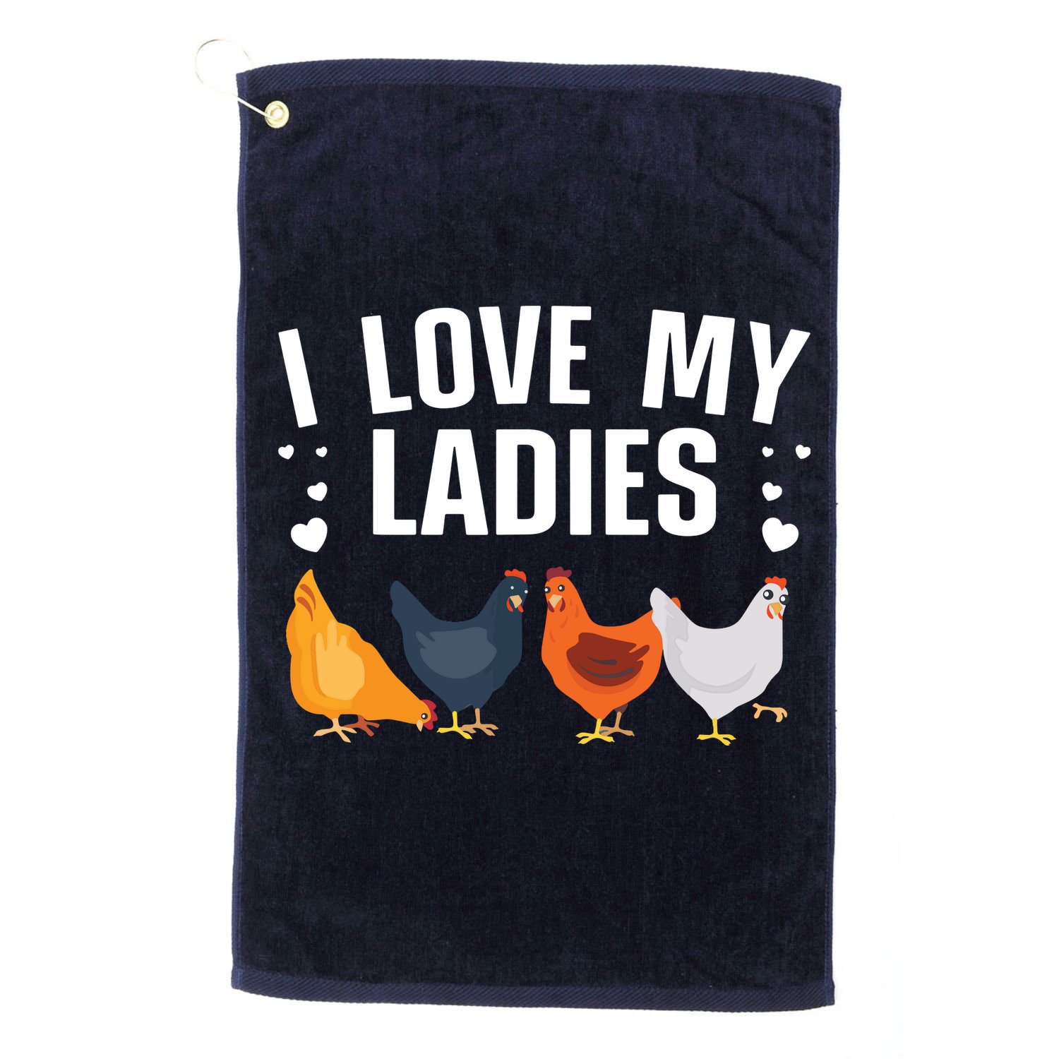 Funny Chicken Art Men Women Ladies Chicken Farmer Whisperer Golf Towel