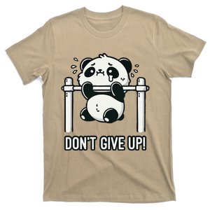 Funny Cute Anime Panda Gym Motivation DonT Give Up Workout T-Shirt