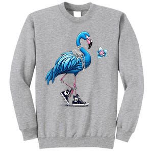 Flamingo Chucks And Pearls Comma La Kamala Harris 2024 Tall Sweatshirt