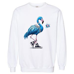 Flamingo Chucks And Pearls Comma La Kamala Harris 2024 Garment-Dyed Sweatshirt