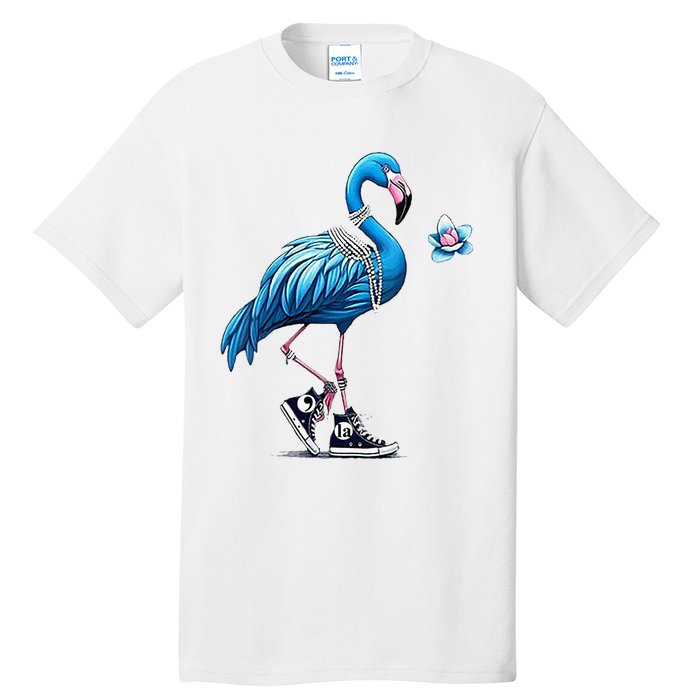 Flamingo Chucks And Pearls Comma La Kamala Harris 2024 Tall T-Shirt