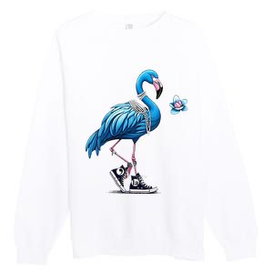 Flamingo Chucks And Pearls Comma La Kamala Harris 2024 Premium Crewneck Sweatshirt