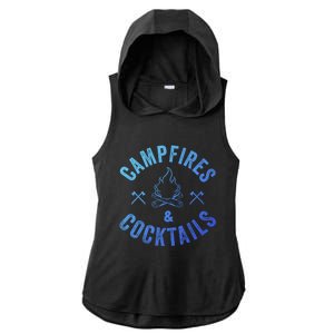 Funny Campfires And Cocktails Hiking Camping Ing Gift Ladies PosiCharge Tri-Blend Wicking Draft Hoodie Tank