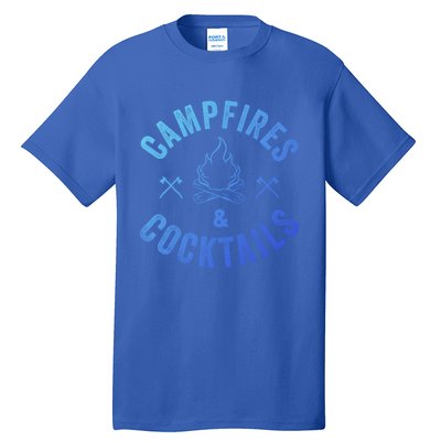 Funny Campfires And Cocktails Hiking Camping Ing Gift Tall T-Shirt