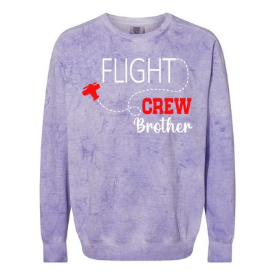 Flight Crew Airplane 1st Birthday Brother Airplane Family Colorblast Crewneck Sweatshirt