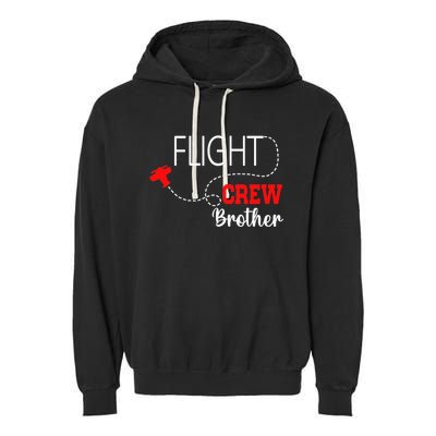 Flight Crew Airplane 1st Birthday Brother Airplane Family Garment-Dyed Fleece Hoodie