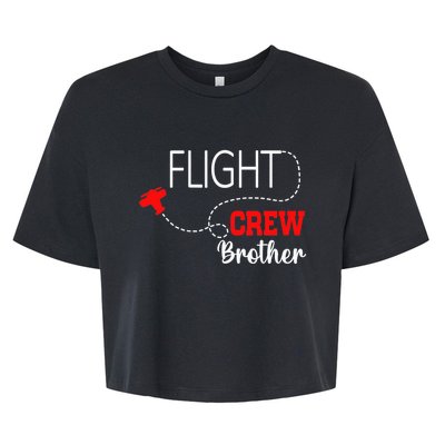 Flight Crew Airplane 1st Birthday Brother Airplane Family Bella+Canvas Jersey Crop Tee