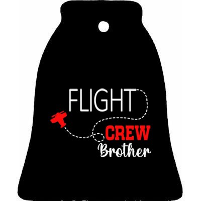 Flight Crew Airplane 1st Birthday Brother Airplane Family Ceramic Bell Ornament