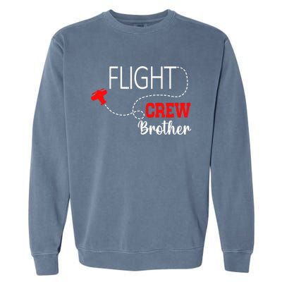 Flight Crew Airplane 1st Birthday Brother Airplane Family Garment-Dyed Sweatshirt