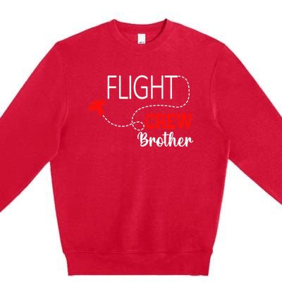 Flight Crew Airplane 1st Birthday Brother Airplane Family Premium Crewneck Sweatshirt