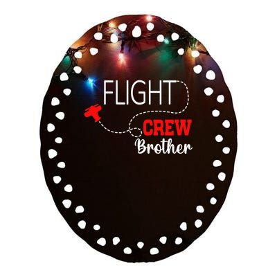 Flight Crew Airplane 1st Birthday Brother Airplane Family Ceramic Oval Ornament