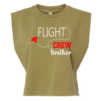 Flight Crew Airplane 1st Birthday Brother Airplane Family Garment-Dyed Women's Muscle Tee