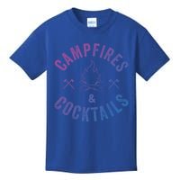 Funny Campfires And Cocktails Hiking Camping Ing Gift Kids T-Shirt