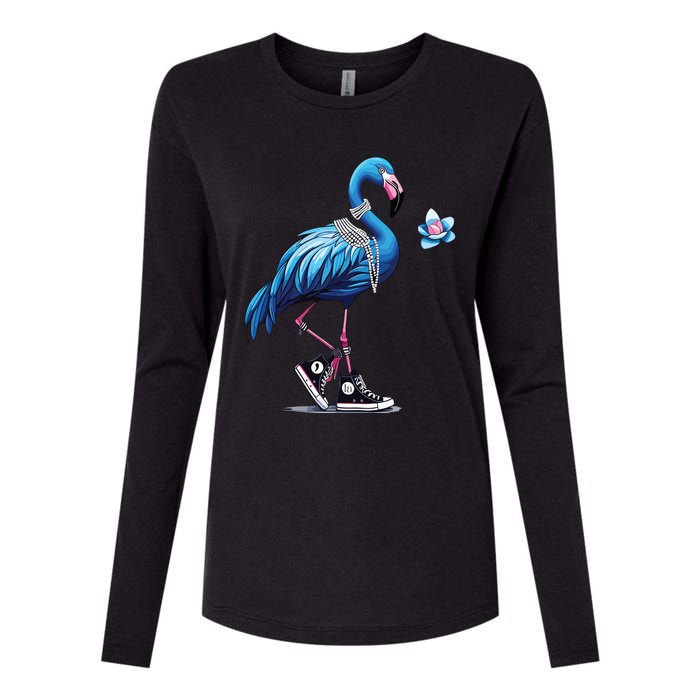 Flamingo Chucks And Pearls Comma La Kamala 2024 Womens Cotton Relaxed Long Sleeve T-Shirt