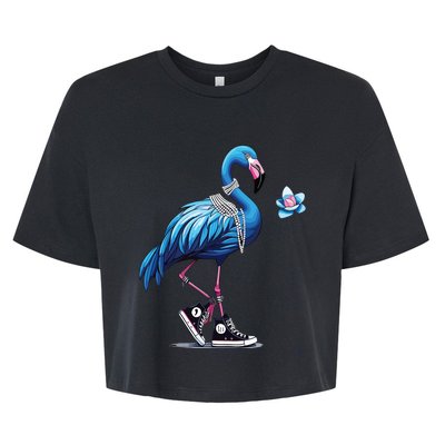 Flamingo Chucks And Pearls Comma La Kamala 2024 Bella+Canvas Jersey Crop Tee