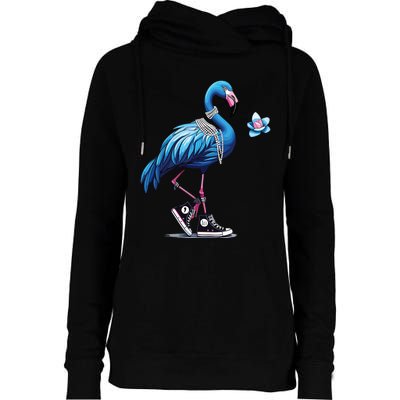 Flamingo Chucks And Pearls Comma La Kamala 2024 Womens Funnel Neck Pullover Hood